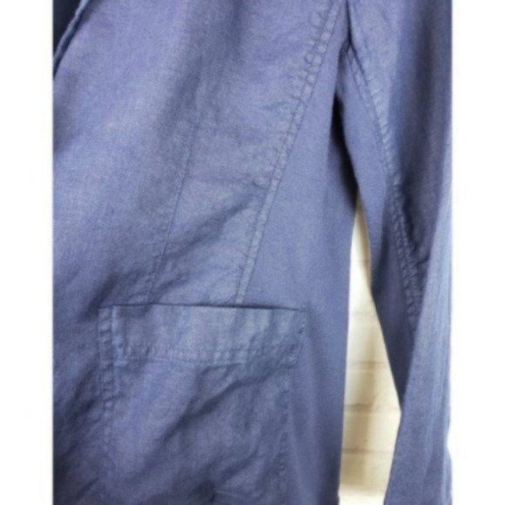 Eileen Fisher Navy Linen Cardigan Jacket - Picture 4 of 5